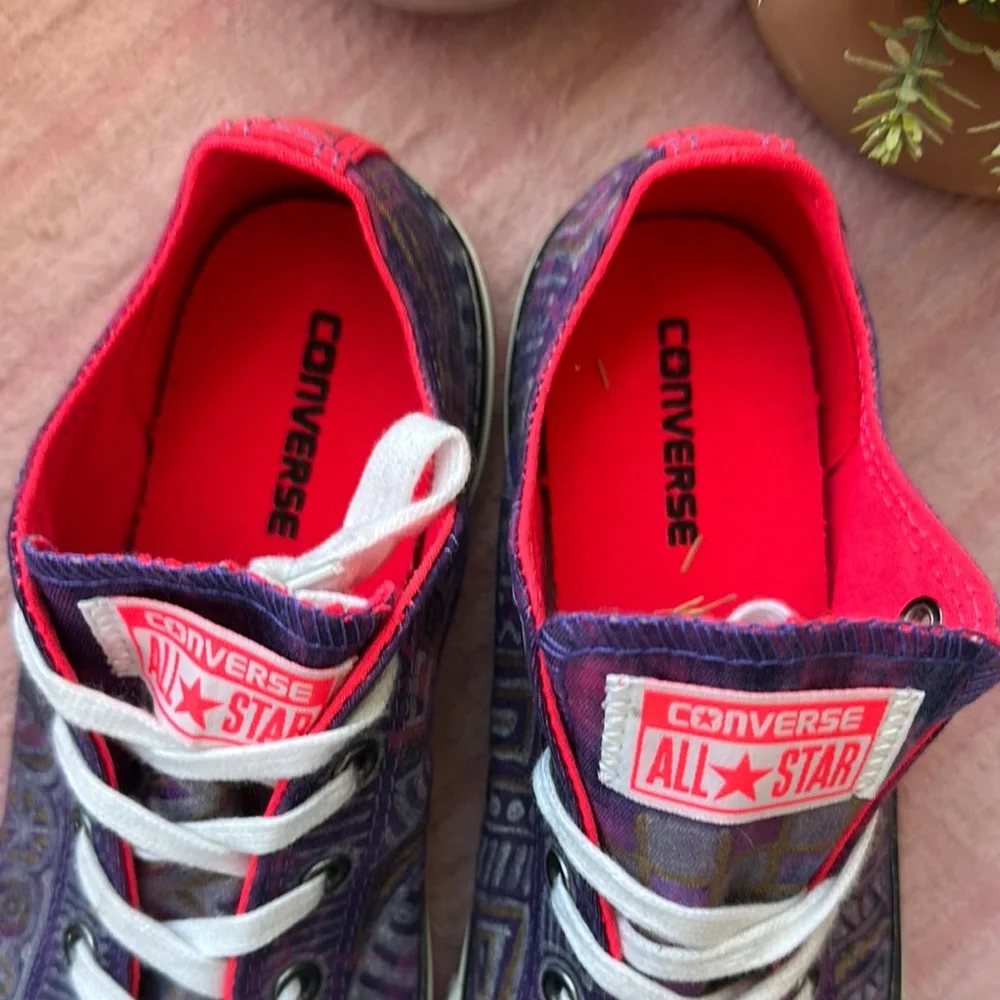 Converse Pink and Purple Canvas Sneakers Low-Top